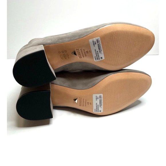 NIB SCHUTZ BRAELYN FRONT LACE SUEDE BOOTIES IN MOUSE/LIGHT GREY SZ:9 NWT - Picture 10 of 16